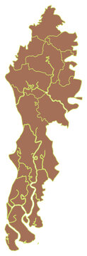 Vector Map of Bagerhat District With Thana Bangladesh