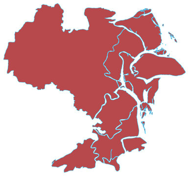 Vector Map of Barishal District Bangladesh
