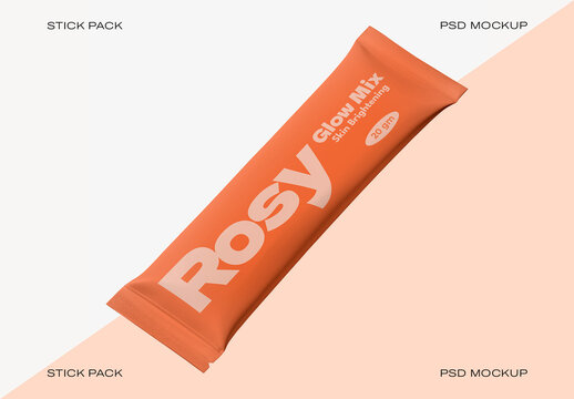 Orange Stick Pack PSD Mockup