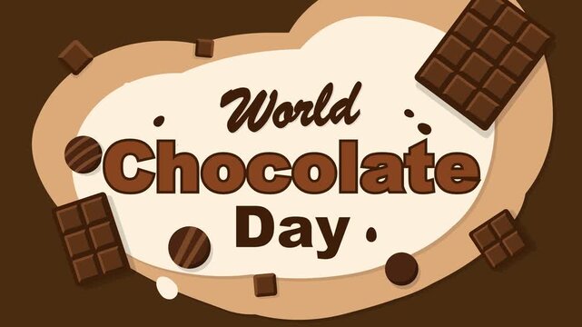 World Chocolate Day Illustration with Chocolate Bars and Milk Background for Social Media Marketing