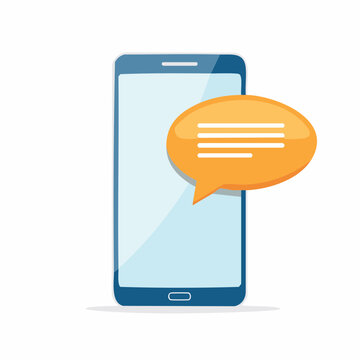 Smartphone with a speech bubble notification