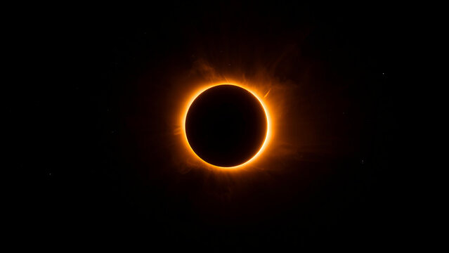 Solar Eclipse Occurs in Dark Sky