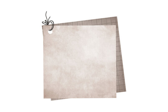 Layered beige paper sheets with wire binding on white background it suggests a note or sketchpad cut out office supplies paper texture textured
