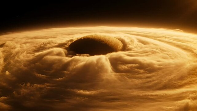 Venus emerges from darkness in a realistic ultra stormy weather scene