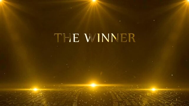 golden stage for the winner with star lights effect green screen background