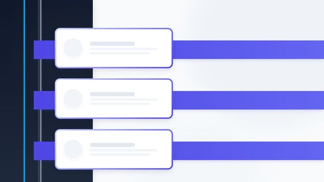 Professional Infographic Template with Three Blue Steps and White Text Boxes on Corporate Background