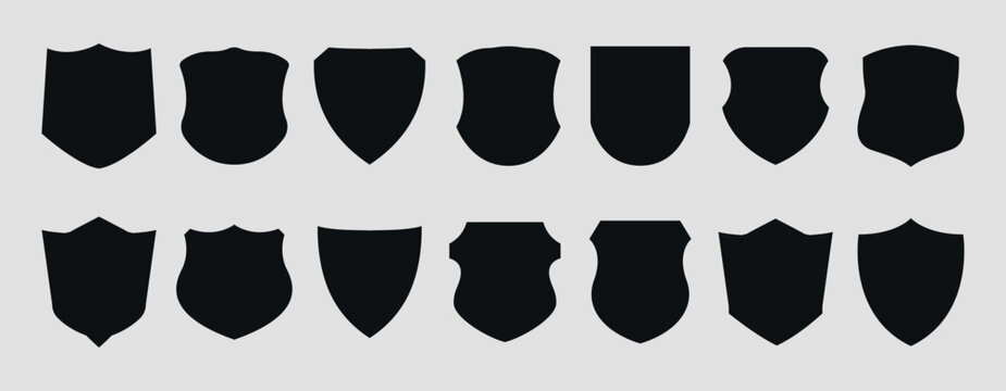 Shield icon set . Protect shield icons. Badge quality symbol, sign, logo or emblem. Vector