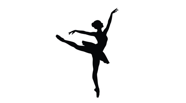 Elegant graceful ballerina performing artistic dance in this professional vector graphic design on white background