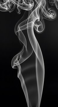 Wavy smoke on black background