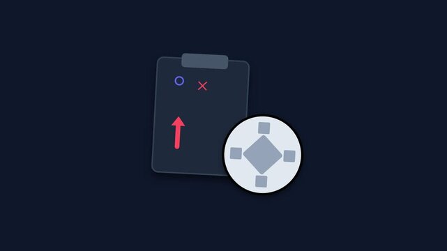 Motion Graphic of a Tactical Clipboard and Formation Icon for Strategy and Game Planning