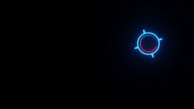 cyberpunk neon target crosshair animated loop motion graphic dark background
