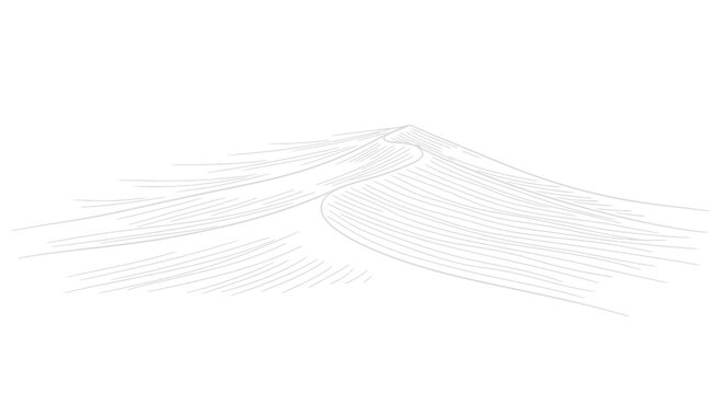 Minimalist Sand Dune Sketch - Abstract Landscape Line Art