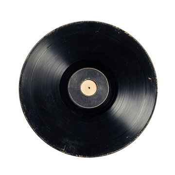 Vintage Black Vinyl Record Cover Isolated on White Background - High Quality Image