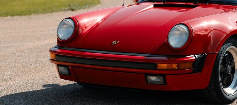 1988 Porsche 911 Speedster, Legend, red retro sports car.