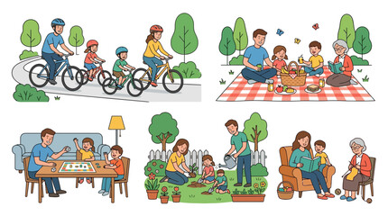 Fototapeta premium Family activities and bonding moments in daily life with children and parents