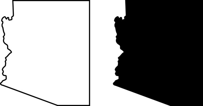 Arizona state map outline and silhouette