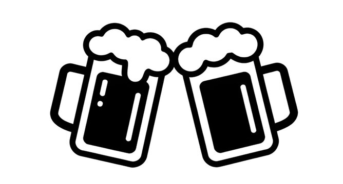 beer, mugs, cheers, clinking, frothy, beverage, drink, celebration, alcohol, pub, toast, party, lager, foam, festival, vector