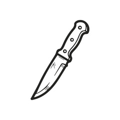 Obraz premium Hand Drawn Rustic Survival Knife Icon for Outdoor Adventure and Wilderness Exploration Graphics