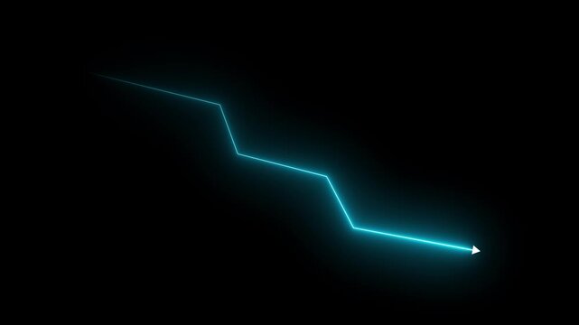 Neon Downward Arrow Falling Graph Business Loss Background