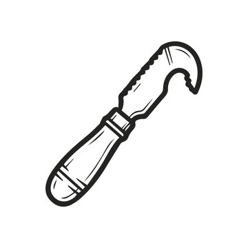 Hand drawn black outline citrus zester kitchen tool for garnishing drinks and desserts