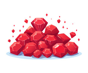 Large towering heap pile of shiny red ruby gemstone crystals for extreme high score bounty reward or dragon hoard gold substitute © firstprincess