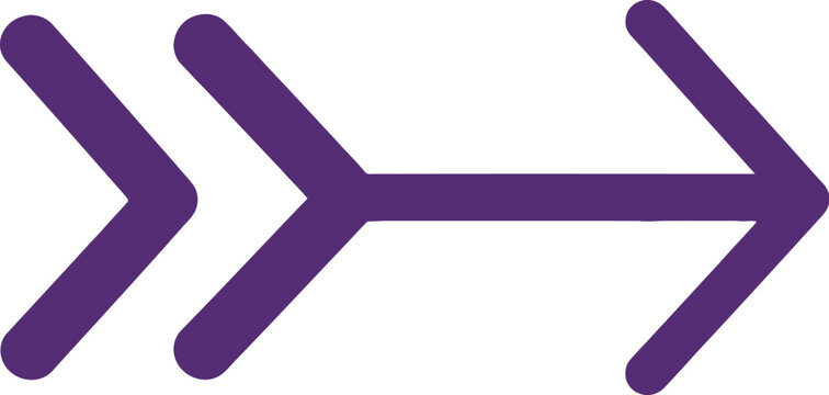 Purple arrow icon with double chevron head