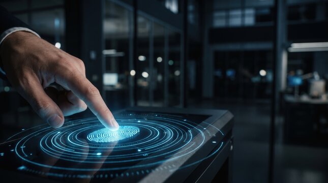 Interactive technology showcase touchscreen interface modern office digital innovation