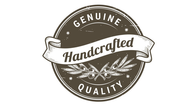 Handcrafted Genuine Quality Label Badge.