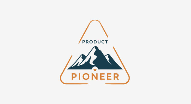 Pioneer product logo with mountain.