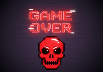 Fototapeta premium Pixelated Demise: A Final Score