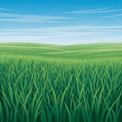 Obraz premium Emerald Expanse Under a Canvas of Blue