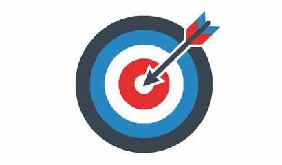 Target icon with arrow hitting center business goal strategy success vector illustration isolated on white background © RUMA