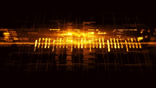 A high-tech digital grid with glowing data streams, abstract connections, and futuristic interface elements representing network systems, cybersecurity, and advanced technology.