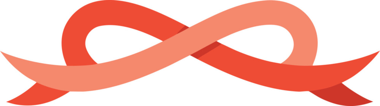 Infinity ribbon symbol in gradient red tones