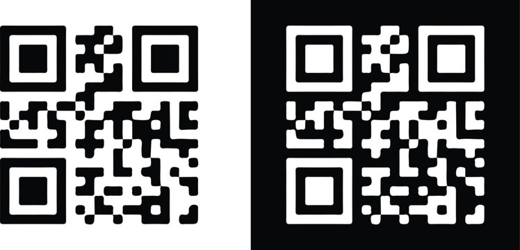 QR code barcode icon set vector 