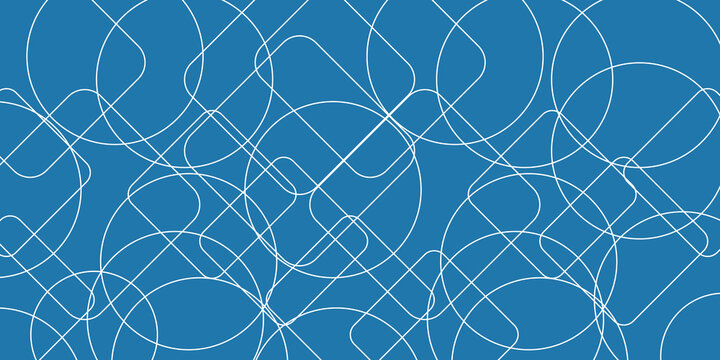 Abstract Blue Background with Intersecting Rounded Rectangle Lines