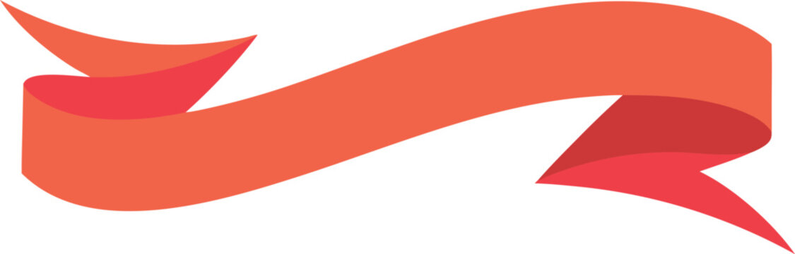 Red ribbon banner graphic element