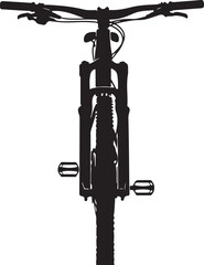 Naklejka premium Black mountain bike silhouette, rear view, bicycle icon, cycling graphic