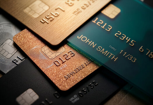 Luxury Credit Cards with Gold and Teal Textured Finishes for Premium Banking and Finance Concepts
