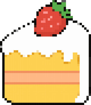 Pixel Art Cake Slice Dessert Icon