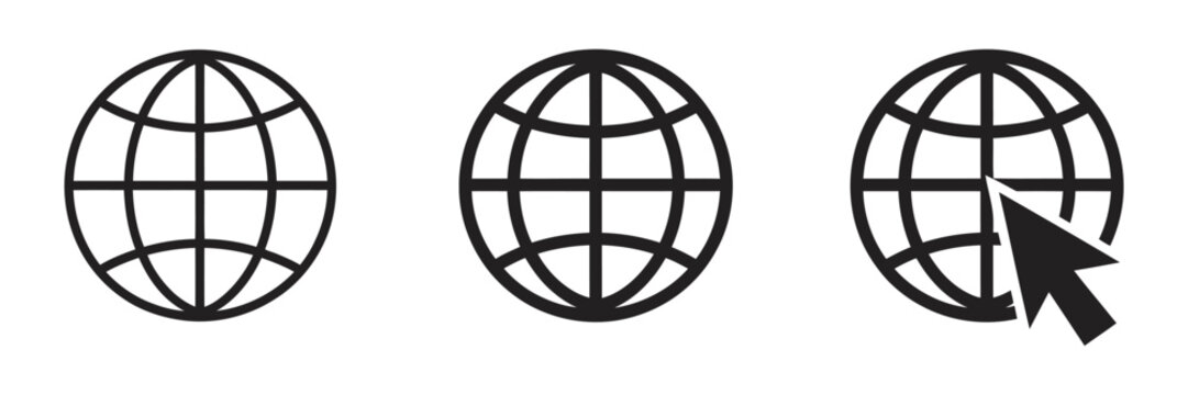 Website icon designs, web development and internet interface symbols for digital projects.