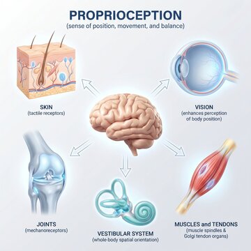 Proprioception human body movement and balance medical chart