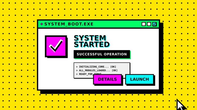System Boot Up Successful Operation Launch Ready Digital Interface
