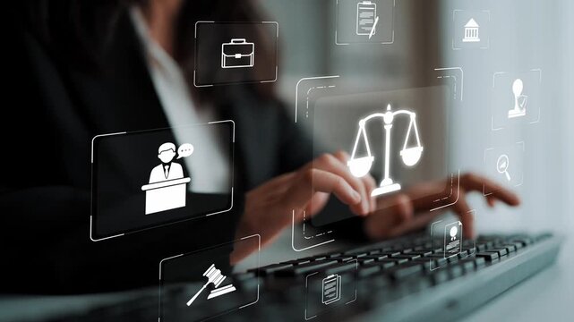 Legal compliance and governance concept showing justice scale, courthouse, contract, policy, agreement, rule, and protection of rights in legal or business environment Marrow