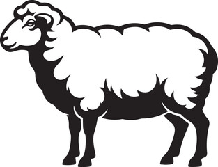 Black and white ram standing still © Ranaart