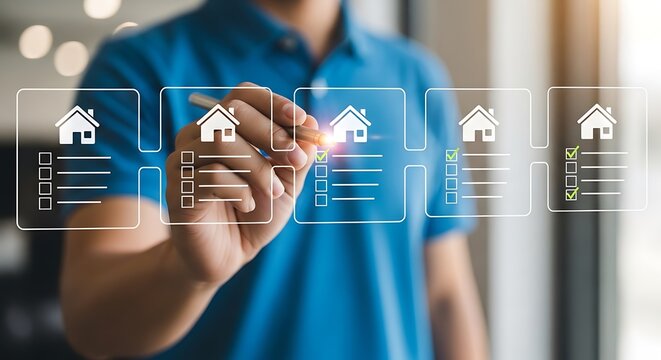 Real estate property search on virtual interface website