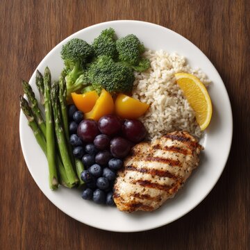 Healthy eating with portion control meal plate