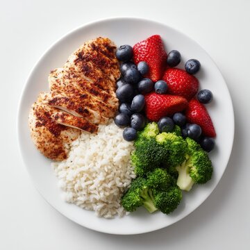Healthy eating with portion control meal plate
