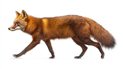 Obraz premium Red Dhole Animal Isolated on White Background