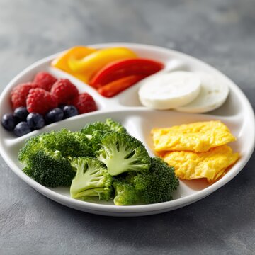 Healthy eating plate with portion control